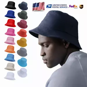 Bucket Hat Cap 100% Cotton Fishing Military Hunting Safari Summer Men Women - Picture 1 of 26
