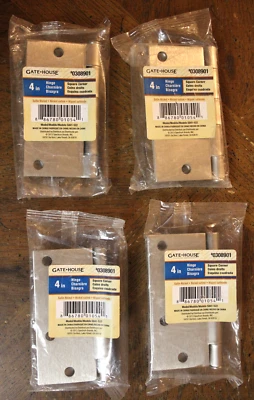 Casa de 4 puertas 4" bisagras de puerta esquinas cuadradas níquel satinado mortaja con herrajes Foto 1 de 4