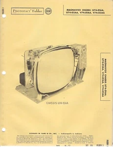 1957 MAGNAVOX U74-01AA V74-02AA TELEVISION Tv Photofact MANUAL Receiver Chassis - Picture 1 of 2