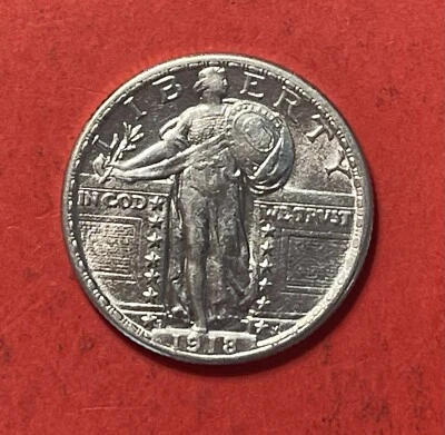1918 D Standing Liberty Silver Quarter Dollar, Choice/Gem Uncirculated - Image 1 of 2