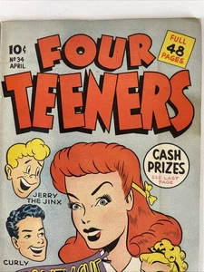 Four Teeners #34 Ace Magazines, 1948 abril A. Cómic raro de A. Wyn - Imagen 1 de 11