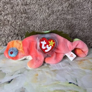 Ty Beanie Baby IGGY the Iguana Rainbow VERY NEON Colors 1997 Mint Hang Tag - Bild 1 von 11