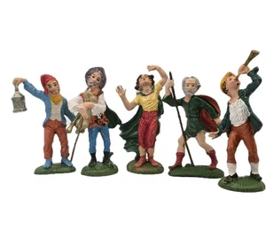 Vintage Nativity Figurines Italy Green Base Village People Figures Christmas  - Bild 1 von 15