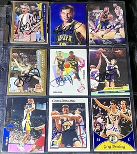 fmr. LOTE de tarjetas de baloncesto con autógrafo automático de Indiana Pacers NBA Detlef Schrempf + más - Imagen 1 de 3