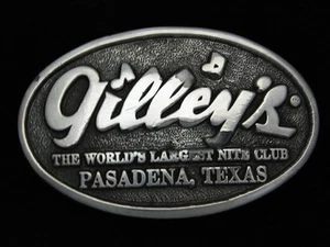 QG15172 HEBILLA DE CINTURÓN DE MÚSICA VINTAGE AÑOS 70 **GILLEY'S NITE CLUB PASADENA TX** - Imagen 1 de 2