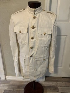 Vintage World War II white dress jacket US Marine Corps Eagle global anchor - Picture 1 of 9