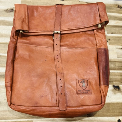 Mochila Berliner Marrón 100% Cuero Mochila París Modelo XL Colección Vintage Foto 1 de 4