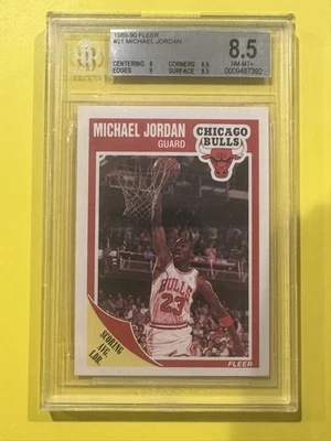 Baloncesto Fleer 1989-90 #21 Michael Jordan Chicago Bulls - Calificado BGS 8,5 Foto 1 de 2
