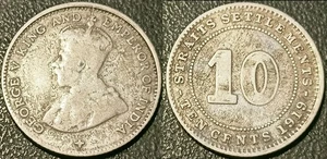 Straits Settlements - Malaysia - George V - 10 Cents 1919 !!! KM#29A - Picture 1 of 1