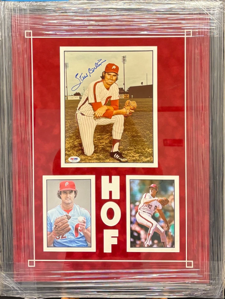 Steve Carlton Phillies Hand SIgned Auto  8x10 HOF Commemorative - PSA P62173 - Image 1 of 1