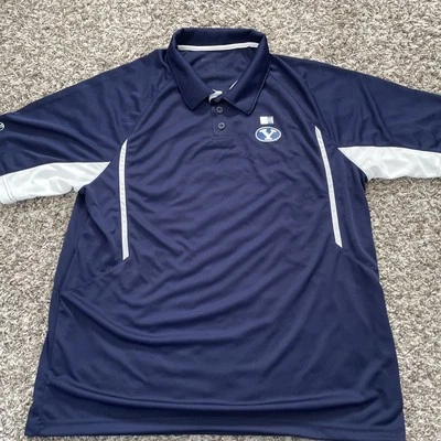 Polo de manga corta para hombre BYU Cougars XL azul blanco Brigham Young Holloway nuevo sin etiquetas Foto 1 de 4