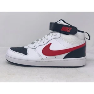 Nike Court Borough Mid 2 Black Red White Sneakers, Size 6.5Y / 8W CD7782-110 - Picture 1 of 8