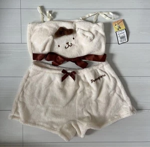 Sanrio Pompompurin Fluffy Tube Bra L Underwear Roomwear Top and Bottom Set - Picture 1 of 12