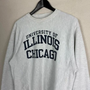De colección University Of Illinois Chicago Champion Tejido Reverso Para Hombre S Cuello Redondo - Imagen 1 de 7