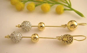 ORECCHINI PENDENTI IN ORO 18KT CON CUBIC ZIRCONIA - Foto 1 di 1