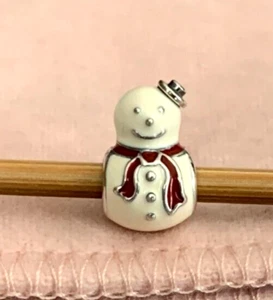 Auténtico muñeco de nieve feliz Pandora plata esterlina 791406ENMX NUEVO - Imagen 1 de 7