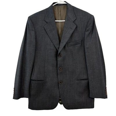 Lubiam Italian Men's Blazer Jacket Size 50 R Virgin Wool Grey 3 Button - Image 1 of 4