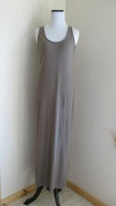 Hessnatur Size US 4 Womens 100% Cotton Tank Dress Side Slits Moss Green - Bild 1 von 8