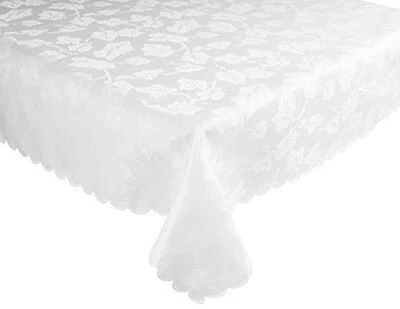 Ivy Leaf Damask Tablecloths & Napkins *WHITE* GREAT FOR CHRISTMAS Many Sizes - Image 1 of 4