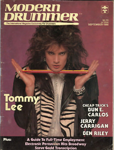 Modern Drummer Magazine September 1986 Tommy Lee Motley Crue Cheap Trick Bun E