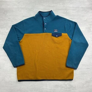 Massive Outdoor Synchilla Jacket Size XL Blue Yellow Snap T Two Tone Fleece - Picture 1 of 7