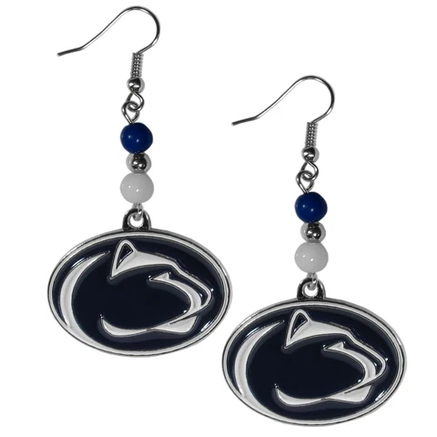 Penn State Nittany Lions Dangle Earrings (Fan Bead) NCAA Licensed Jewelry Cover