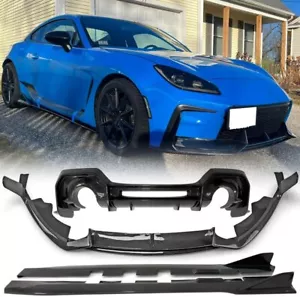 For Toyota GR86 Subaru BRZ REAL CARBON Front Bumper Lip Rear Diffuser Side Skirt - Foto 1 di 21