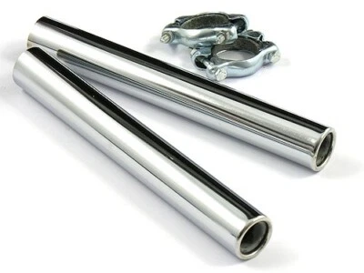 TUBOS DE ESCAPE CROMADOS 365 MM CON ABRAZADERAS DE HARDWARE VOLKSWAGEN T1 BUG BEETLE 1946-1967 Foto 1 de 3