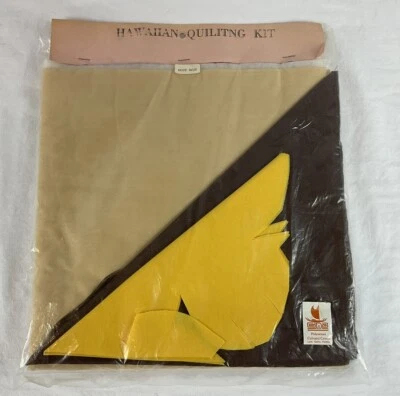 VTG Hawaiian Quilting Kit Pattern and Fabric WOOD ROSE - Image 1 of 4