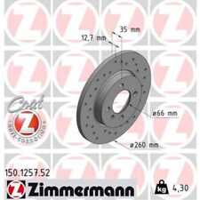 ZIMMERMANN 2x Bremsscheibe vorne Ø260 mm Voll Gelocht für BMW 3er Cabriolet E30