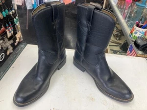 Men's Express Rider Black Leather Round Toe Roper Western Boots Size 13 D - Picture 1 of 7