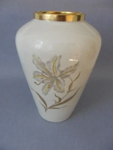 60/er Jahre Jaeger & Co Bavaria Gold Blumendekor Porzellan Porcelain Vase - Picture 1 of 5