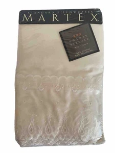 Neu aus altem Lagerbestand Vintage Martex bügelfreie Perkal ÖSEN Standard Kissenbezüge, cremefarben (2er Set) - Bild 1 von 4