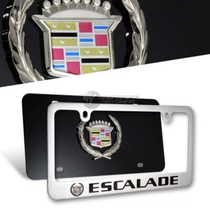 3D Cadillac ESCALADE License Plate Frame Stainless Steel - 2PCS Front & Back - Picture 1 of 7