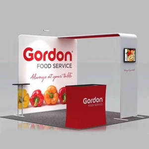 Sistema de exhibición emergente portátil para stand de feria comercial de 10 ft todo incluido - Imagen 1 de 5