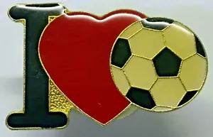 Pin de solapa de fútbol I Love rojo corazón esmalte pintado vintage nuevo stock antiguo - Imagen 1 de 1