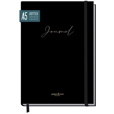 paper&you Notizbuch Classic A5 / gepunktet / Black Edition / Häfft-Verlag