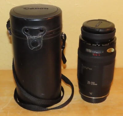 Lente zoom macro Canon EF 70-210 mm AUTO/MANUAL con estuche, tapas y filtro UV 1A Foto 1 de 4