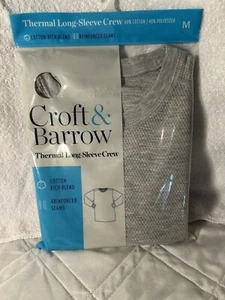 Croft & Barrow Men’s Thermal Long Sleeve Crew Medium Grey - Picture 1 of 5