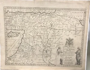 1700 Map of Eastern Asia Minor, Syria, Armenia, Mesopotamia, Judaea Edward Wells - Picture 1 of 5