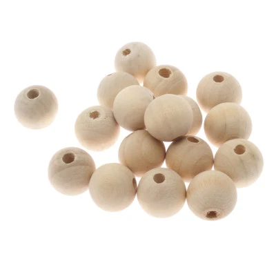 250stk Holzperlen Natur Rund 14mm für Schmuck Basteln H123#250stk - Bild 1 von 4