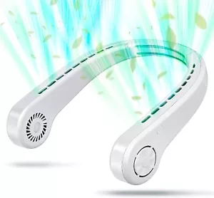 Portable Neck Fan. bladeless neck fan,Travelling, USB Rechargeable (White) - Picture 1 of 8