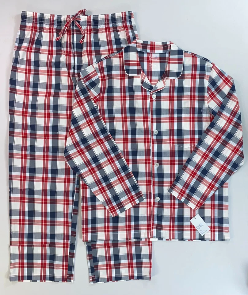 NUEVO Para hombres Croft & Barrow Tejido Pijama Manga Larga Camisa Pantalones Conjunto de 2 Piezas para Dormir Foto 1 de 1