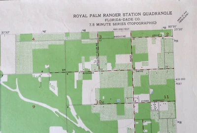 Vintage Royal Palm Ranger Station Florida Map Topographic US Geological Survey - Image 1 of 4