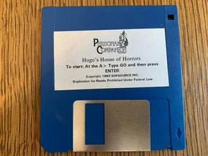 HUGO'S HOUSE OF HORRORS GAME PC MS-DOS COMPUTER 3.5" INCH DISKS NEAR MINT TESTED - Picture 1 of 2