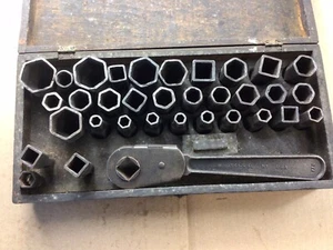 Model T Era ? Socket Set Syracuse Ratchet Wrench Co. , With mossberg Sockets - Picture 1 of 20