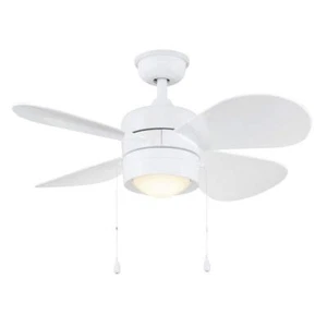 Home Decorators Ceiling Fan w/ Light Small Novelty Commercial Pull Chain White - Picture 1 of 5