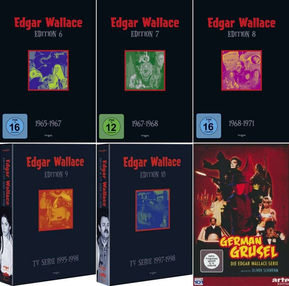 Edgar Wallace Edition 6 7 8 9 10 + Bonus Movie German Scary 22 DVD Collection Foto 1 de 1
