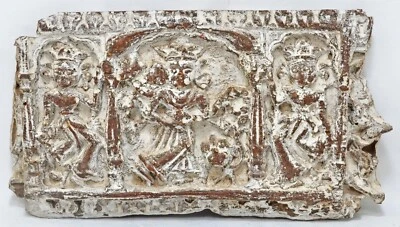 Antique Resin Cast 3 Musicians Figures Decorative Plaque Original Old Hand Craft - Image 1 of 4