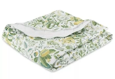 MATOUK SCHUMACHER POMEGRANATE KING QUILT COVERLET 2 EURO SHAMS SET CITRUS FLOWER - Image 1 of 4